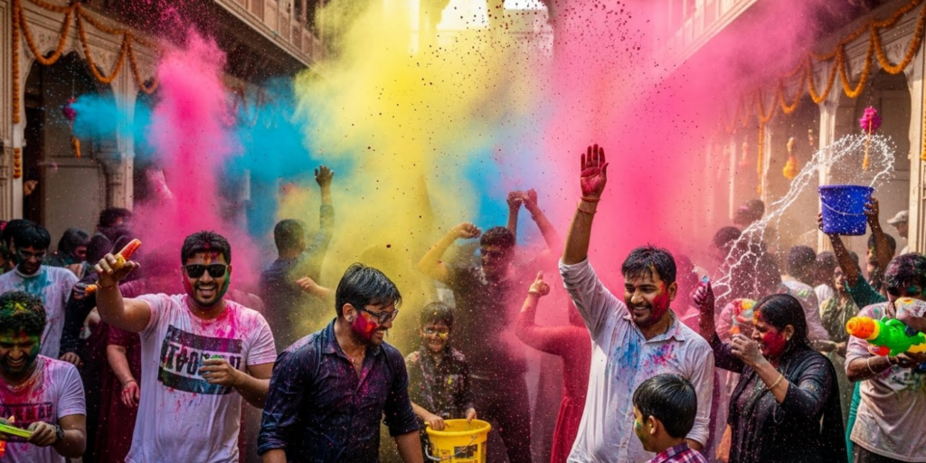 Join a Holi Festival in Mathura or Vrindavan, India